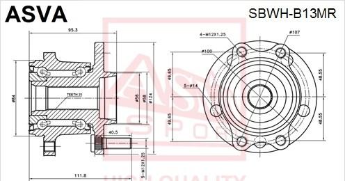 ASVA SBWH-B13MR - Маточина колеса autozip.com.ua