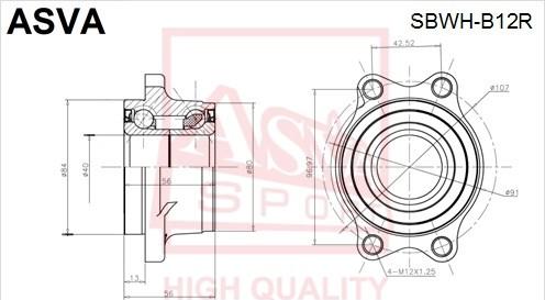 ASVA SBWH-B12R - Маточина колеса autozip.com.ua