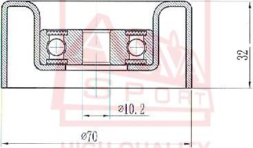 ASVA TYBP-047 - Натяжна ролик, клиновий ремінь autozip.com.ua