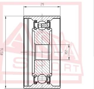 ASVA TYBP-017 - Натяжна ролик, клиновий ремінь autozip.com.ua