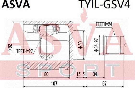 ASVA TYIL-GSV4 - Шарнір, ШРУС, приводний вал autozip.com.ua