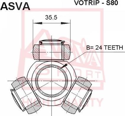 ASVA VOTRIP-S80 - Шарнірний комплект, ШРУС, приводний вал autozip.com.ua