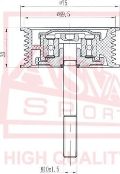 ASVA VWBP-002 - Натяжна ролик, клиновий ремінь autozip.com.ua