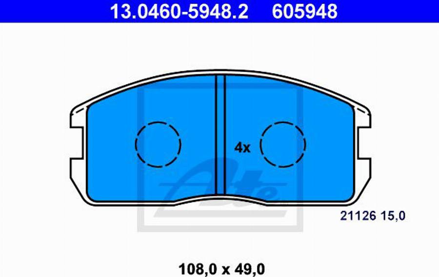 ATE 605948 - Гальмівні колодки, дискові гальма autozip.com.ua