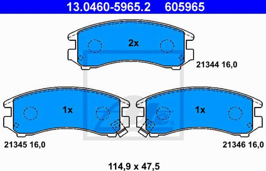 ATE 605965 - Гальмівні колодки, дискові гальма autozip.com.ua