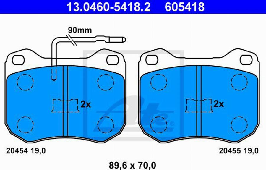 ATE 605418 - Гальмівні колодки, дискові гальма autozip.com.ua