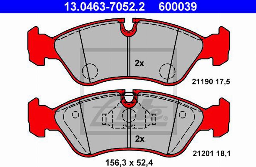 ATE 600039 - Гальмівні колодки, дискові гальма autozip.com.ua