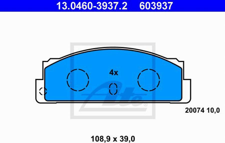 ATE 603937 - Гальмівні колодки, дискові гальма autozip.com.ua