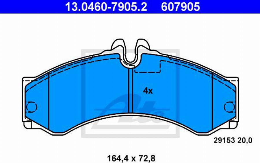 ATE 607905 - Гальмівні колодки, дискові гальма autozip.com.ua