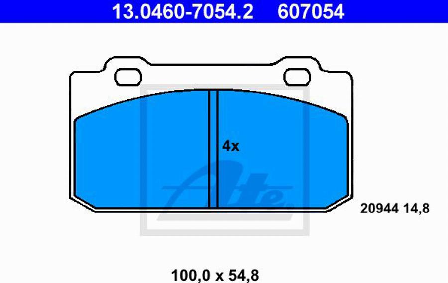 ATE 607054 - Гальмівні колодки, дискові гальма autozip.com.ua