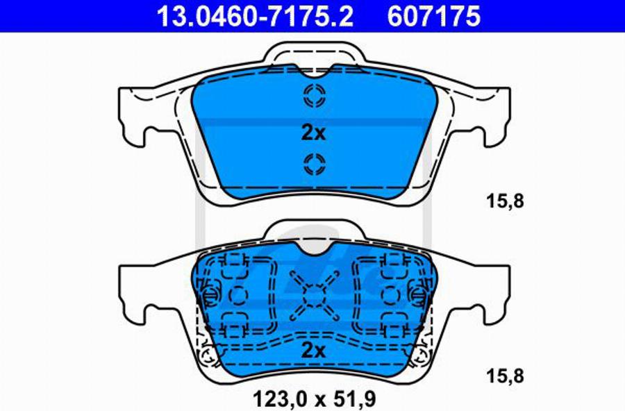 ATE 607175 - Гальмівні колодки, дискові гальма autozip.com.ua