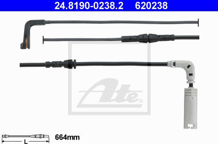 ATE 620238 - Сигналізатор, знос гальмівних колодок autozip.com.ua