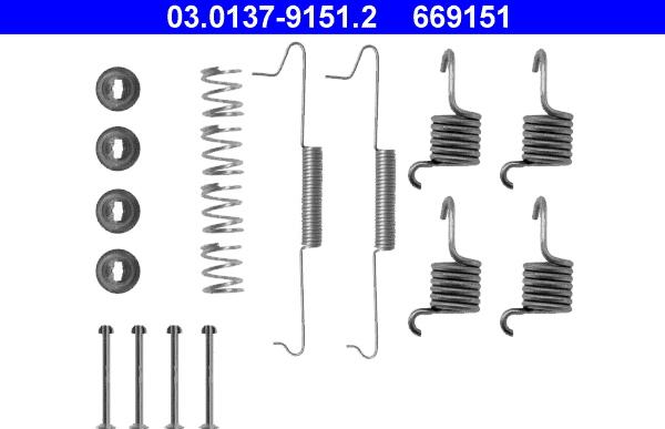 ATE 03.0137-9151.2 - Комплектуючі, барабанний гальмівний механізм autozip.com.ua