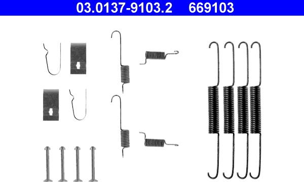 ATE 03.0137-9103.2 - Комплектуючі, барабанний гальмівний механізм autozip.com.ua