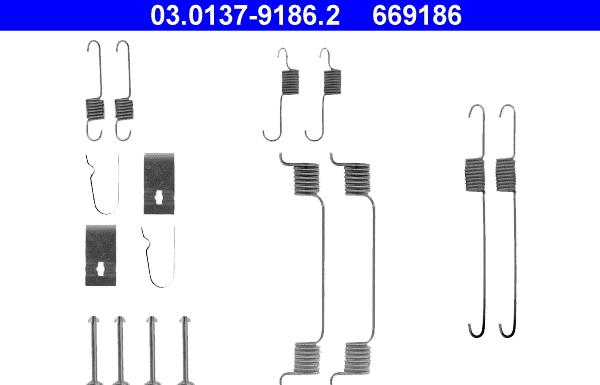 ATE 03.0137-9186.2 - Комплектуючі, барабанний гальмівний механізм autozip.com.ua