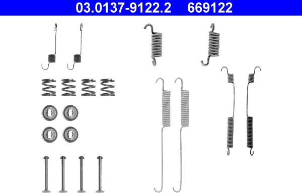 ATE 03.0137-9122.2 - Комплектуючі, барабанний гальмівний механізм autozip.com.ua