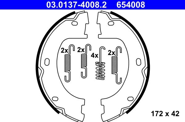 ATE 03.0137-4008.2 - Комплект гальм, ручник, парковка autozip.com.ua