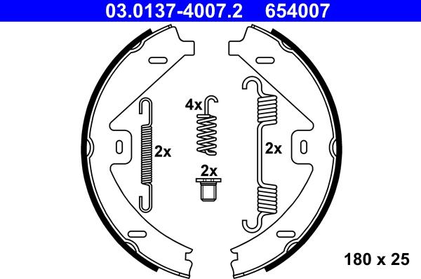 ATE 03.0137-4007.2 - Комплект гальм, ручник, парковка autozip.com.ua