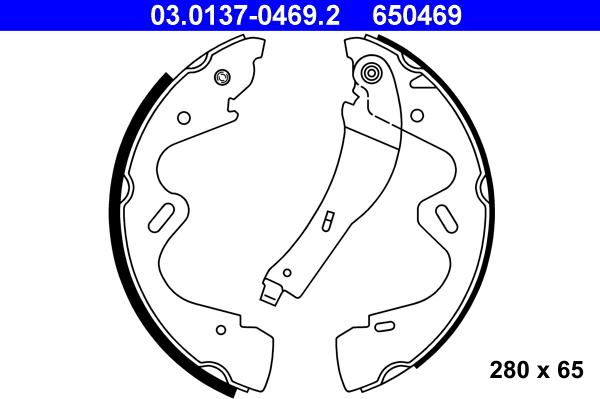 ATE 03.0137-0469.2 - Комплект гальм, барабанний механізм autozip.com.ua