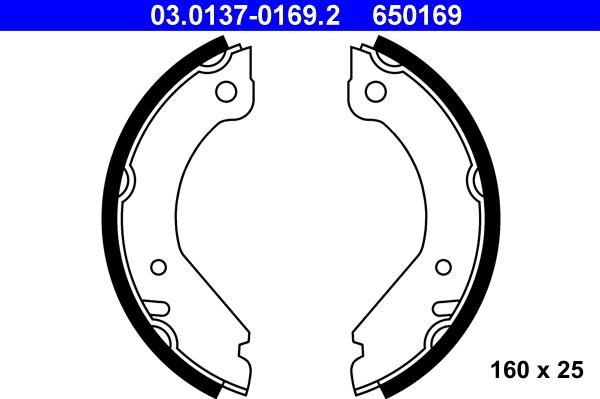 ATE 03.0137-0169.2 - Комплект гальм, ручник, парковка autozip.com.ua