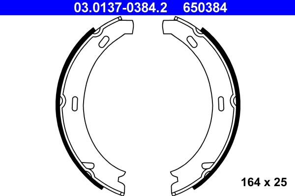 ATE 03.0137-0384.2 - Комплект гальм, ручник, парковка autozip.com.ua