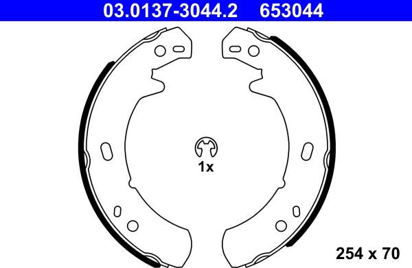 ATE 03.0137-3044.2 - Комплект гальм, ручник, парковка autozip.com.ua