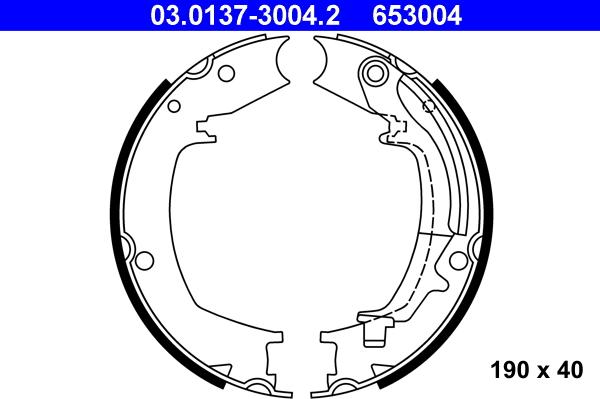 ATE 03.0137-3004.2 - Комплект гальм, ручник, парковка autozip.com.ua