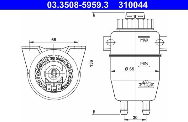 ATE 03.3508-5959.3 - Компенсаційний бак, гальмівна рідина autozip.com.ua