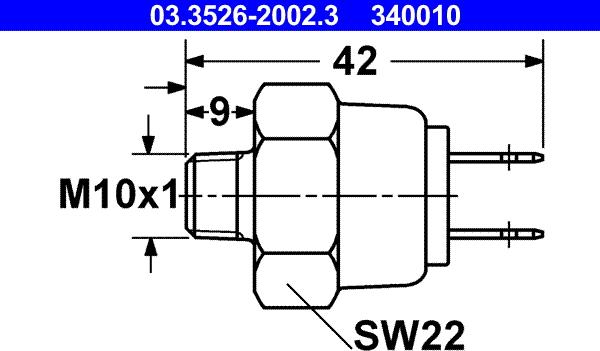 ATE 03.3526-2002.3 - Вимикач ліхтаря сигналу гальмування autozip.com.ua