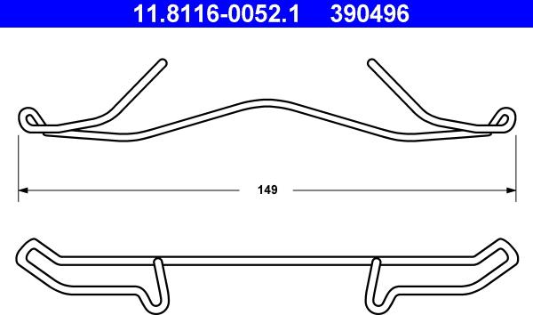 ATE 11.8116-0052.1 - Пружина, гальмівний супорт autozip.com.ua