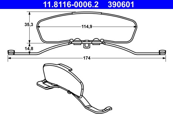 ATE 11.8116-0006.2 - Пружина, гальмівний супорт autozip.com.ua