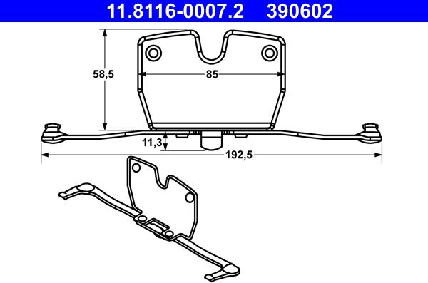 ATE 11.8116-0007.2 - Пружина, гальмівний супорт autozip.com.ua