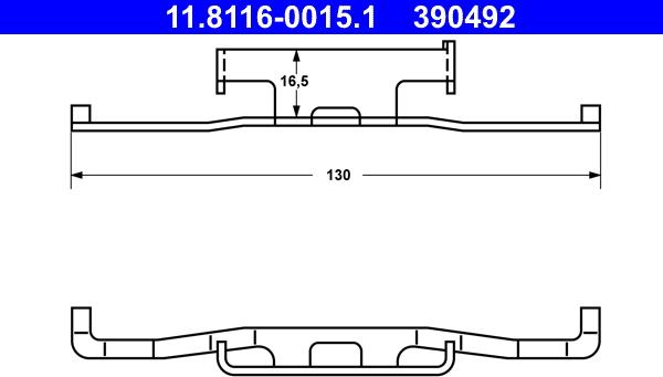 ATE 11.8116-0015.1 - Пружина, гальмівний супорт autozip.com.ua