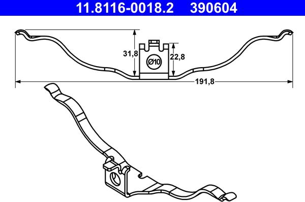 ATE 11.8116-0018.2 - Пружина, гальмівний супорт autozip.com.ua