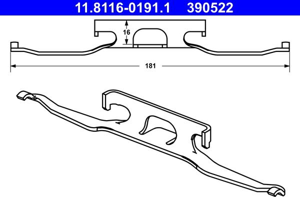 ATE 11.8116-0191.1 - Пружина, гальмівний супорт autozip.com.ua