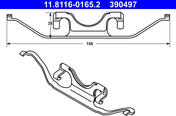 ATE 11.8116-0165.2 - Пружина, гальмівний супорт autozip.com.ua