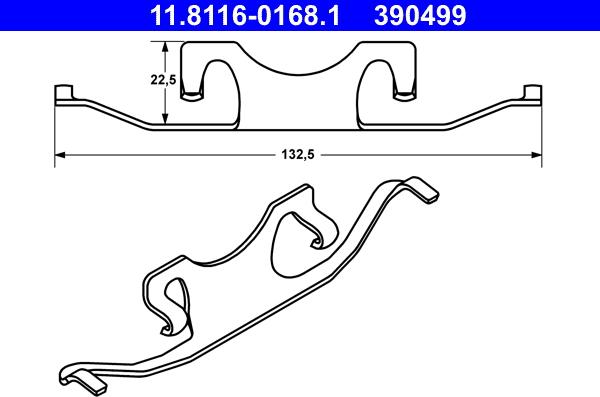 ATE 11.8116-0168.1 - Пружина, гальмівний супорт autozip.com.ua