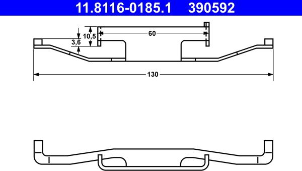 ATE 11.8116-0185.1 - Пружина, гальмівний супорт autozip.com.ua