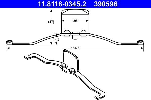 ATE 11.8116-0345.2 - Пружина, гальмівний супорт autozip.com.ua