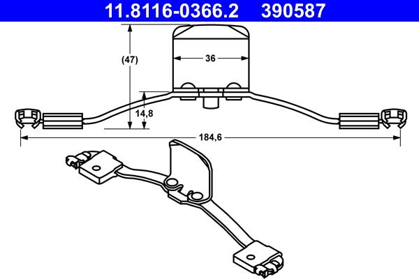 ATE 11.8116-0366.2 - Пружина, гальмівний супорт autozip.com.ua