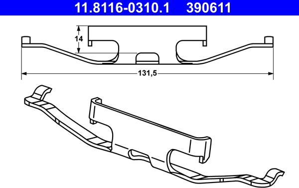 ATE 11.8116-0310.1 - Пружина, гальмівний супорт autozip.com.ua