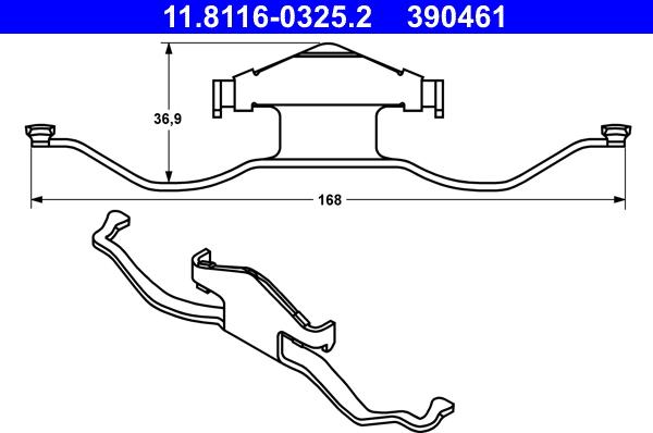 ATE 11.8116-0325.2 - Пружина, гальмівний супорт autozip.com.ua