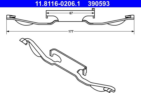 ATE 11.8116-0206.1 - Пружина, гальмівний супорт autozip.com.ua