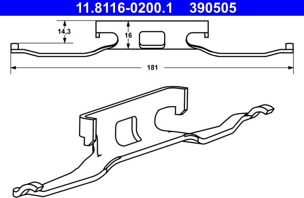 ATE 11.8116-0200.1 - Пружина, гальмівний супорт autozip.com.ua