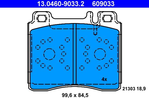 ATE 13.0460-9033.2 - Гальмівні колодки, дискові гальма autozip.com.ua