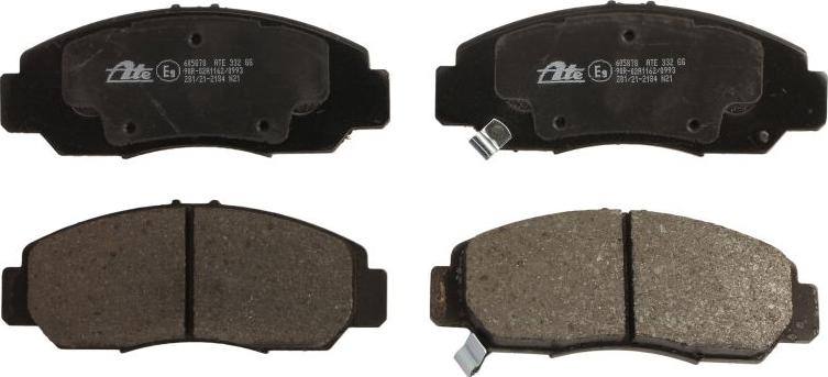 ATE 13.0460-5878.2 - Гальмівні колодки, дискові гальма autozip.com.ua