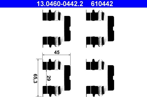 ATE 13.0460-0442.2 - Комплектуючі, колодки дискового гальма autozip.com.ua