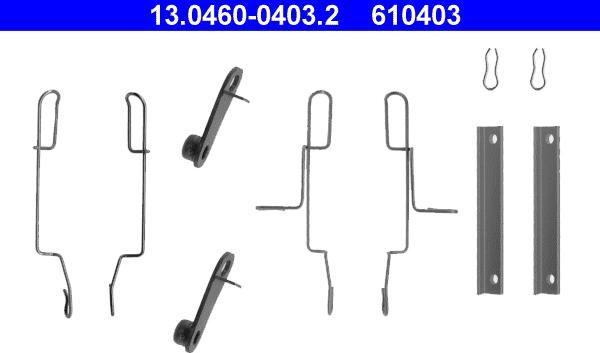 ATE 13.0460-0403.2 - Комплектуючі, колодки дискового гальма autozip.com.ua