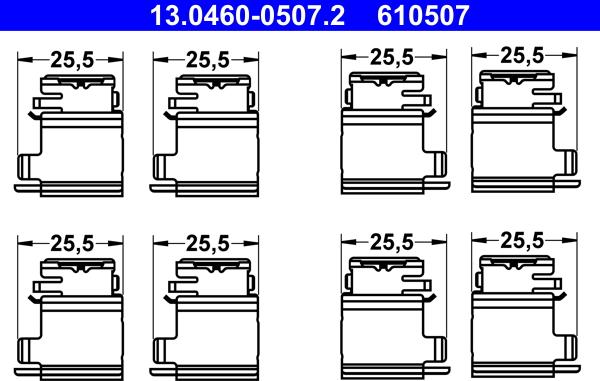 ATE 13.0460-0507.2 - Комплектуючі, колодки дискового гальма autozip.com.ua