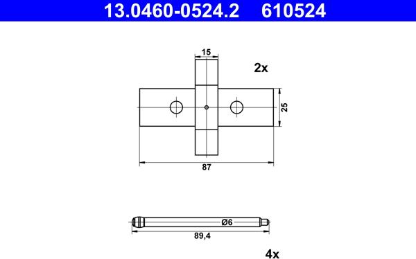 ATE 13.0460-0524.2 - Комплектуючі, колодки дискового гальма autozip.com.ua